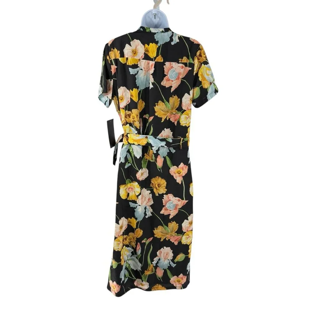 Tuckernuck NEW Black Moonlit Iris Camille Belted Short Sleeve Maxi Dress Size M - Picture 7 of 11